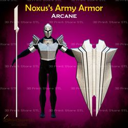 noxus army armor cosplay arcane - stl file 3d print model