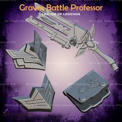 graves battle professor cosplay league of legends - stl file 3d print model