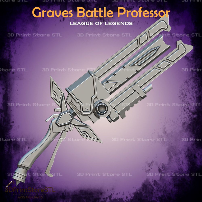 Graves Battle Professor Cosplay League Of Legends STL File 3D Print Model 1