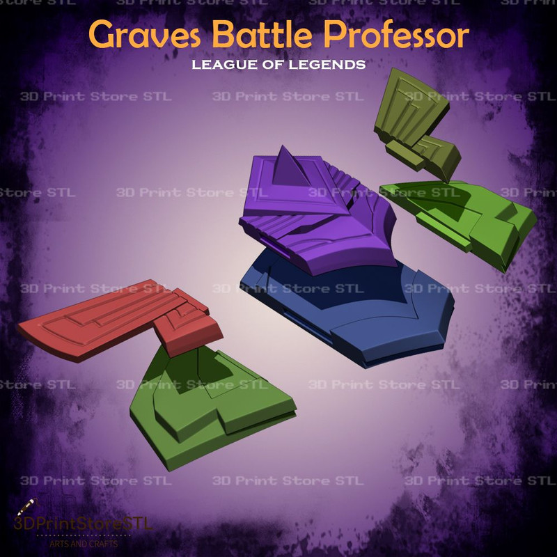 Graves Battle Professor Cosplay League Of Legends STL File 3D Print Model 5