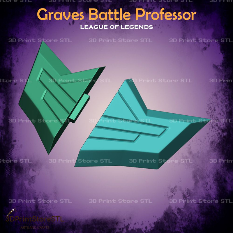 Graves Battle Professor Cosplay League Of Legends STL File 3D Print Model 6