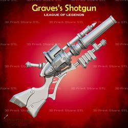 graves shotgun cosplay league of legends - stl file 3d print model