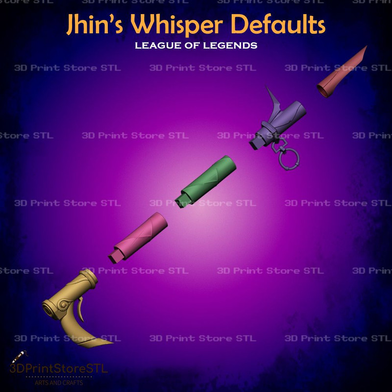 High Noon Whisper Defaults Cosplay League Of Legends STL File 3D Print Model 6