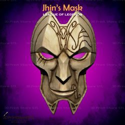 jhin mask cosplay league of legends - stl file 3d print model