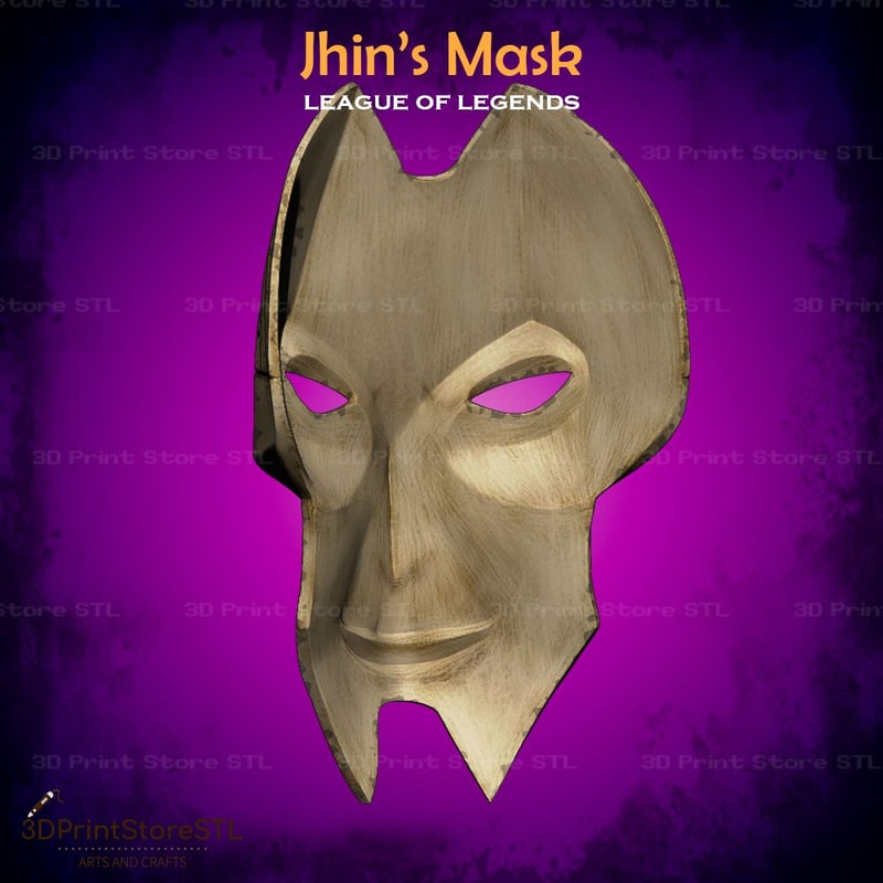 Jhin Mask Cosplay League Of Legends STL File 3D Print Model 3