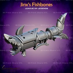 jinx fishbones cosplay league of legends - stl file 3d print model
