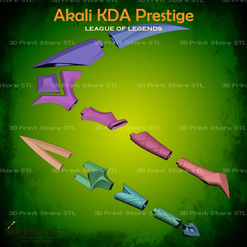 Kali KDA Prestige Cosplay League Of Legends STL File 3D Print Model 3