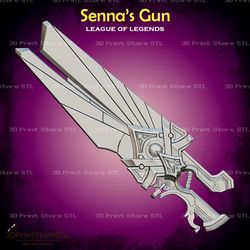 sennas gun cosplay league of legends - stl file 3d print model