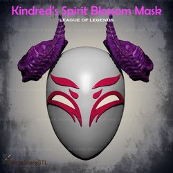 kindred mask skin cosplay league of legends - stl file 3d print model
