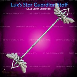 lux star guardian staff cosplay league of legends - stl file 3d print model