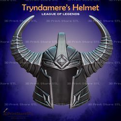 tryndamere helmet cosplay league of legends - stl file 3d print model