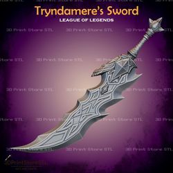 tryndamere sword cosplay league of legends - stl file 3d print model