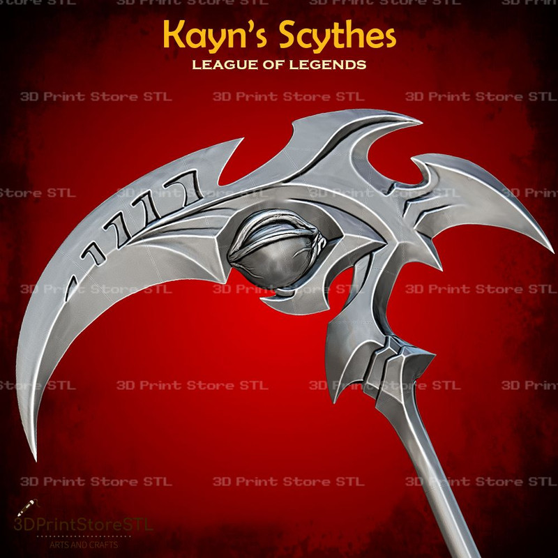 Kayn Scythes Cosplay League Of Legends STL File 3D Print Model 1
