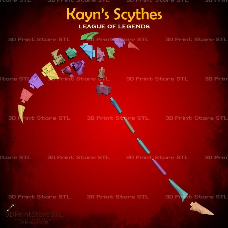 Kayn Scythes Cosplay League Of Legends STL File 3D Print Model 2