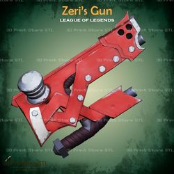 zeri gun cosplay league of legends - stl file 3d print model
