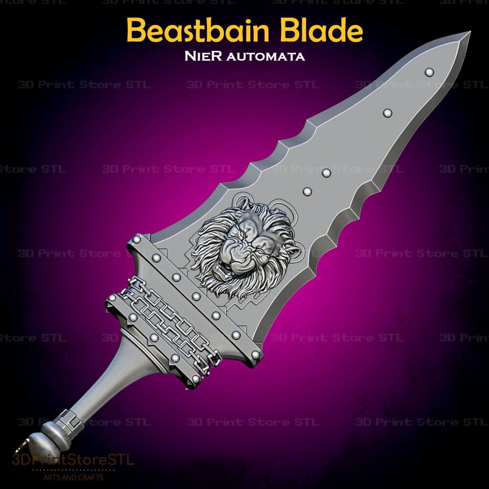 Beastbain Blade Cosplay Nier Automata STL File 3D Print Model 0