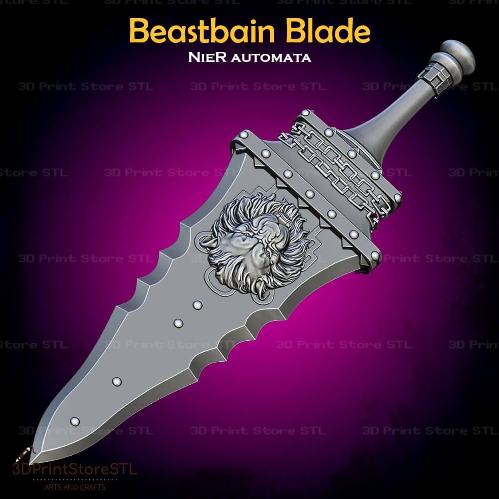 Beastbain Blade Cosplay Nier Automata STL File 3D Print Model 1