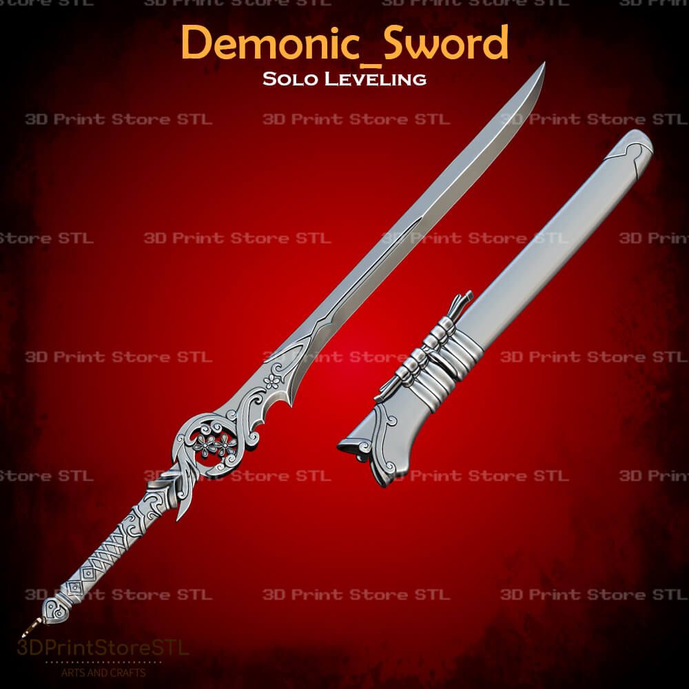 Demonic Sword Cosplay Solo Leveling STL File 3D Print Model 0