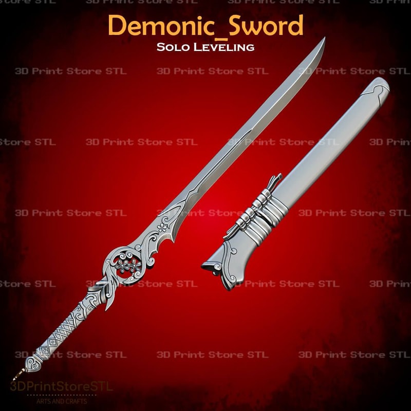 Demonic Sword Cosplay Solo Leveling STL File 3D Print Model 0