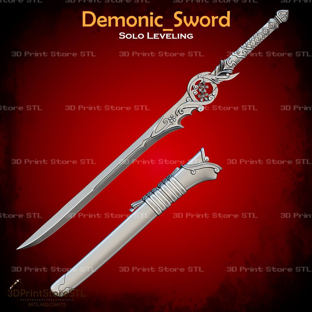Demonic Sword Cosplay Solo Leveling STL File 3D Print Model 1