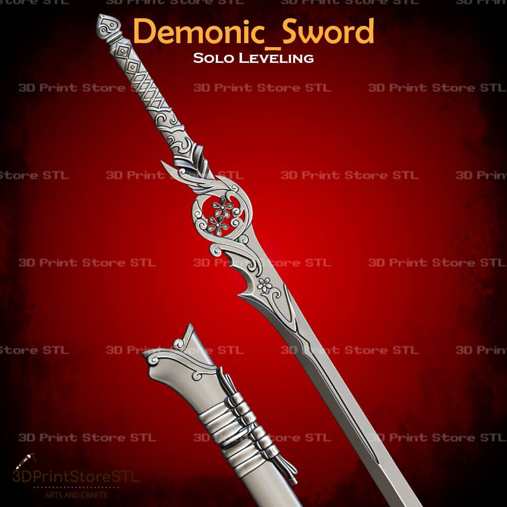 Demonic Sword Cosplay Solo Leveling STL File 3D Print Model 2