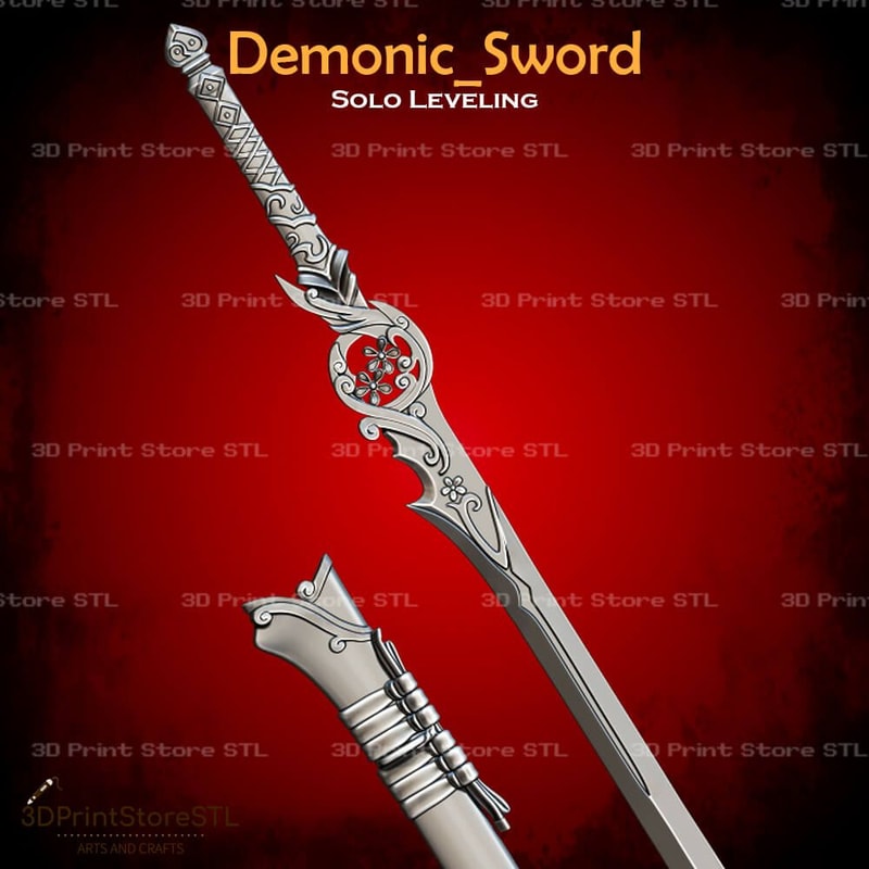 Demonic Sword Cosplay Solo Leveling STL File 3D Print Model 2