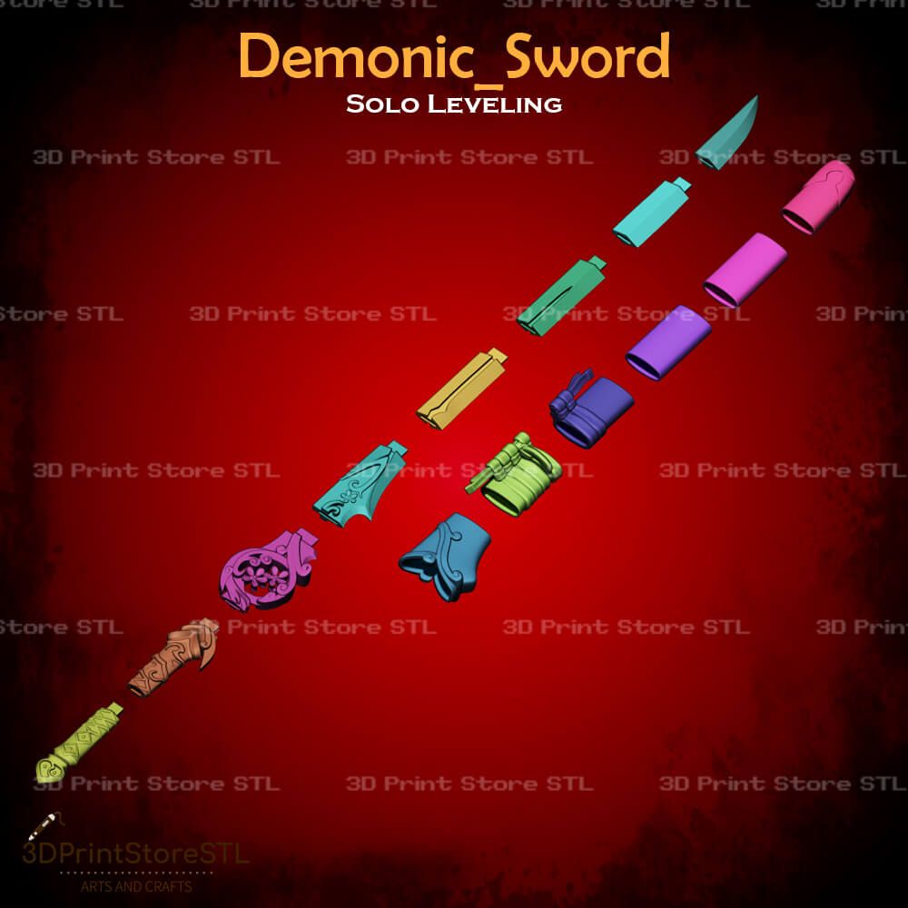 Demonic Sword Cosplay Solo Leveling STL File 3D Print Model 3