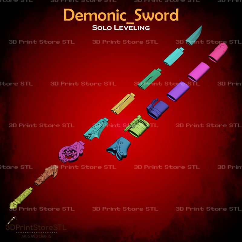 Demonic Sword Cosplay Solo Leveling STL File 3D Print Model 3