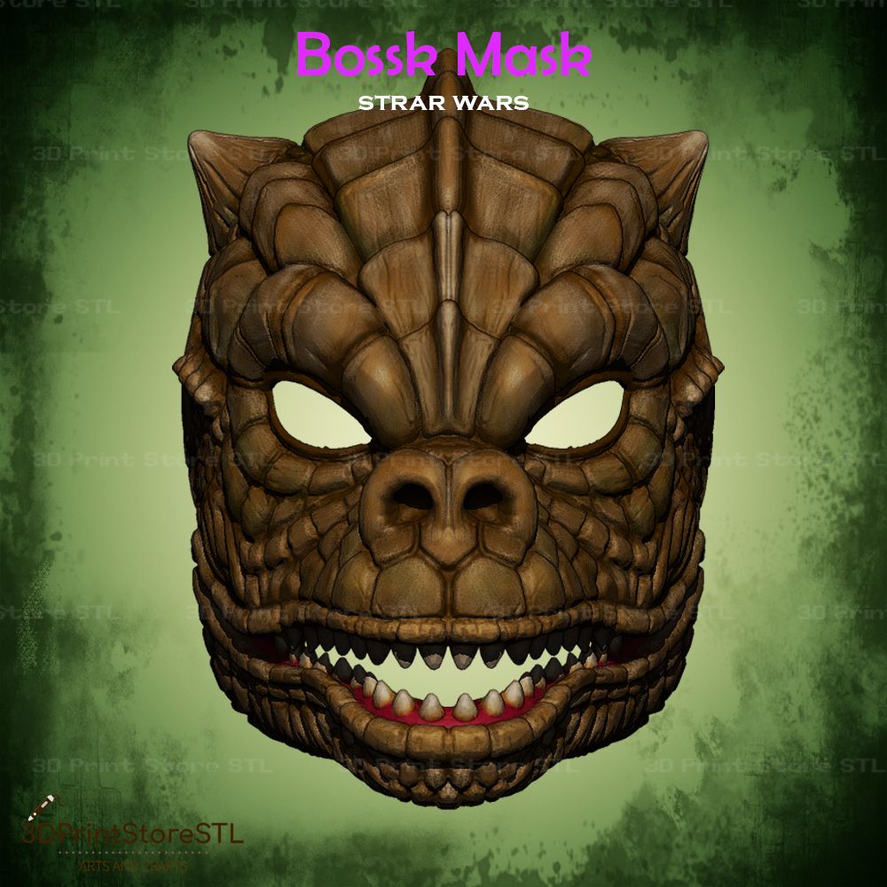 Bossk Mask Cosplay Star Wars STL File 3D Print Model 0