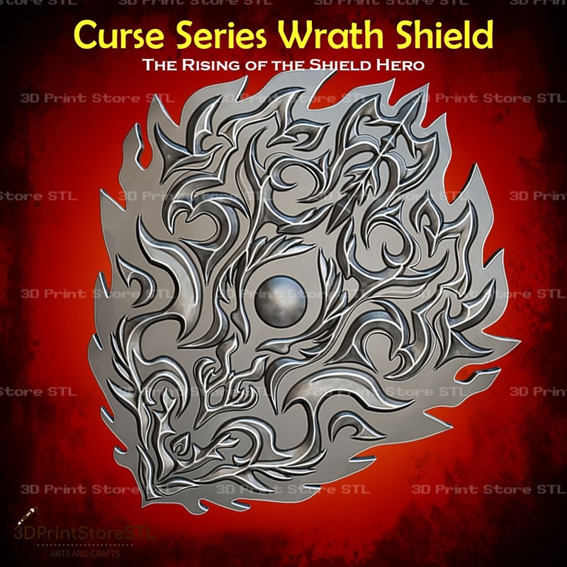 Curse Series ShieldThe Rising Of The Shield Hero STL File 3D Print Model 1