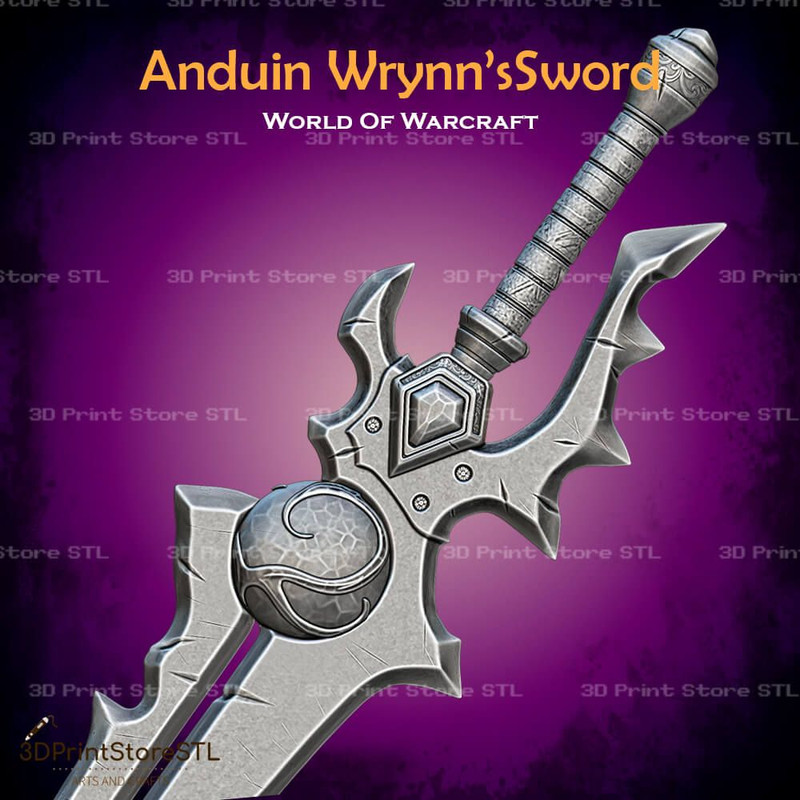 Anduin Wrynn Sword Cosplay World Of Warcraft STL File 3D Print Model 1