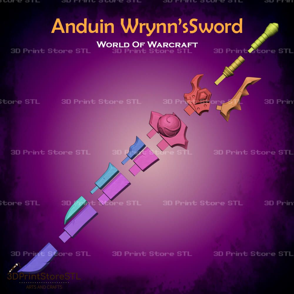 Anduin Wrynn Sword Cosplay World Of Warcraft STL File 3D Print Model 2