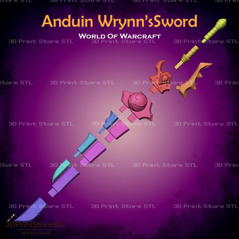 Anduin Wrynn Sword Cosplay World Of Warcraft STL File 3D Print Model 2