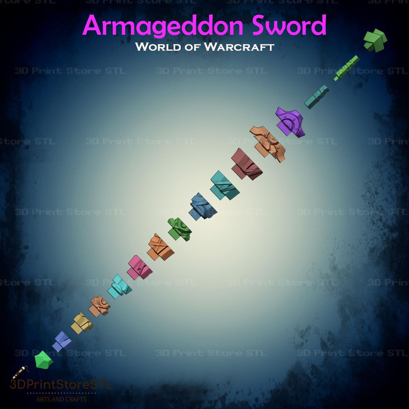 Armageddon Sword Cosplay World Of Warcraft  STL File 3D Print Model 2