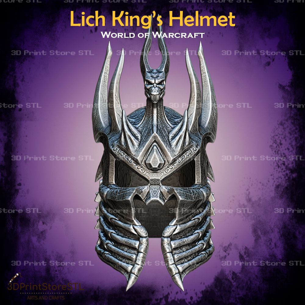 Lich King Helmet Cosplay World Of Warcraft STL File 3D Print Model 0