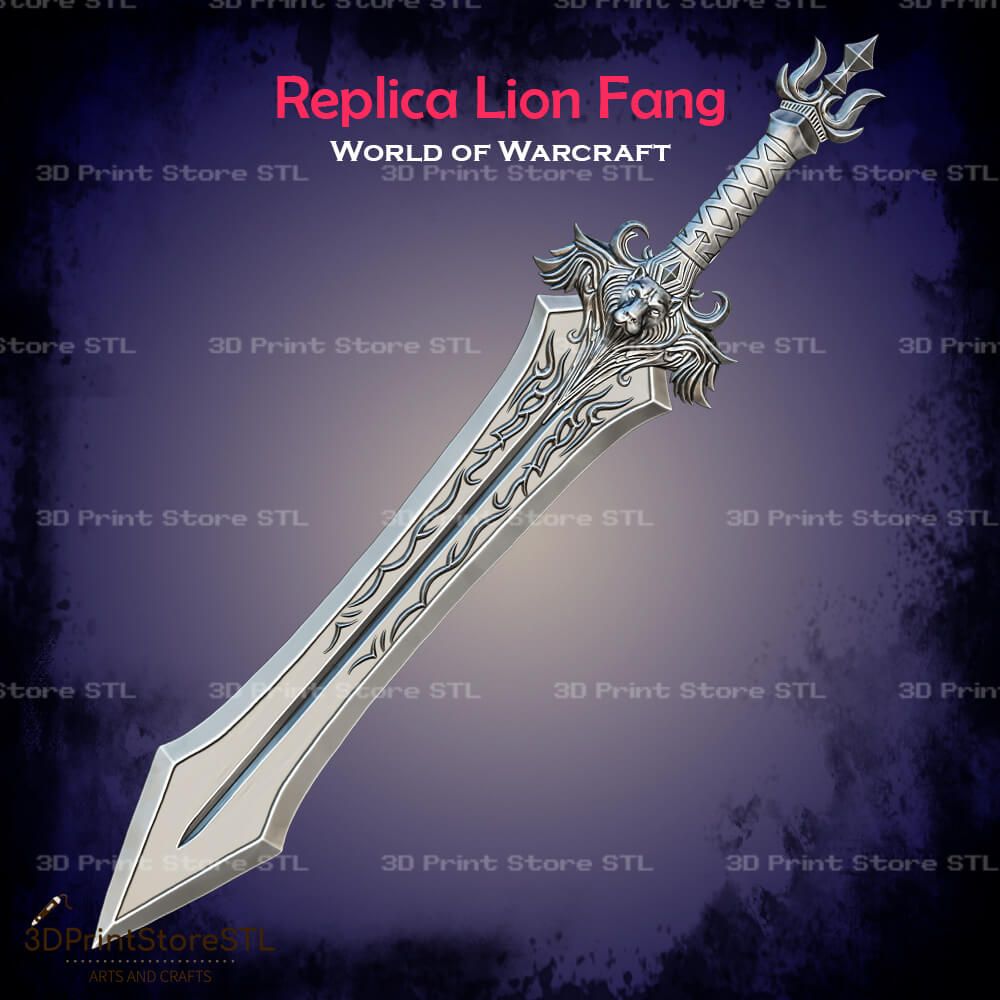Replica Lion Fang Cosplay World Of Warcraft  STL File 3D Print Model 0