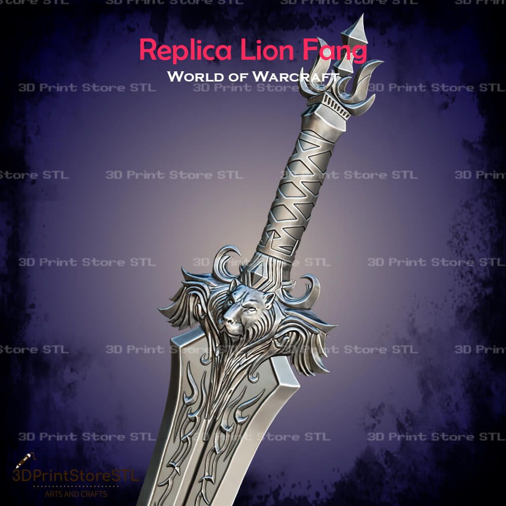 Replica Lion Fang Cosplay World Of Warcraft  STL File 3D Print Model 1
