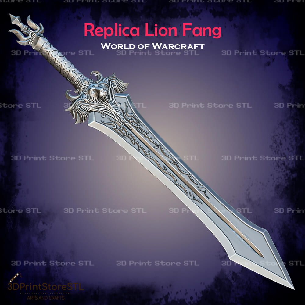 Replica Lion Fang Cosplay World Of Warcraft  STL File 3D Print Model 2