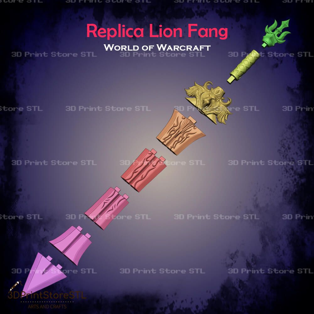 Replica Lion Fang Cosplay World Of Warcraft  STL File 3D Print Model 3