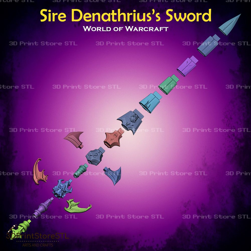 Sire Denathrius Sword Cosplay World Of Warcraft STL File 3D Print Model 5