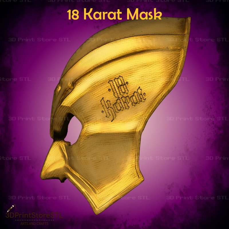 18 Karat Mask For Cosplay STL File 3D Print Model 2