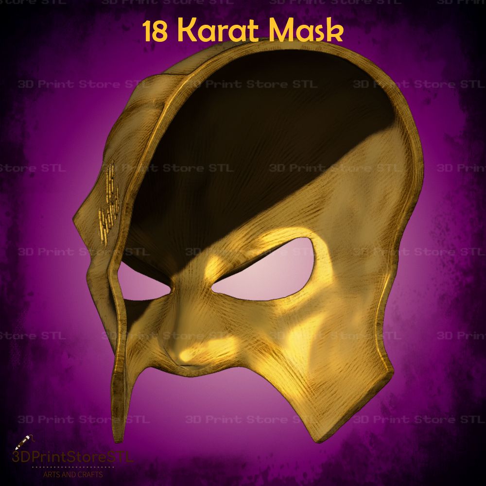 18 Karat Mask For Cosplay STL File 3D Print Model 3