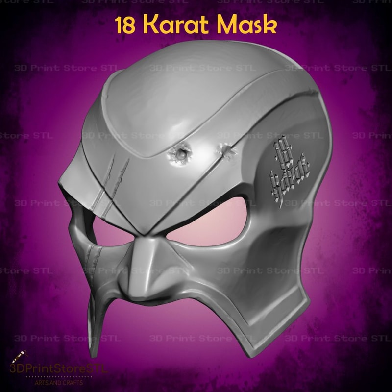 18 Karat Mask For Cosplay STL File 3D Print Model 4