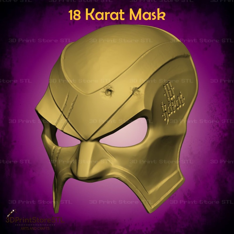 18 Karat Mask For Cosplay STL File 3D Print Model 5
