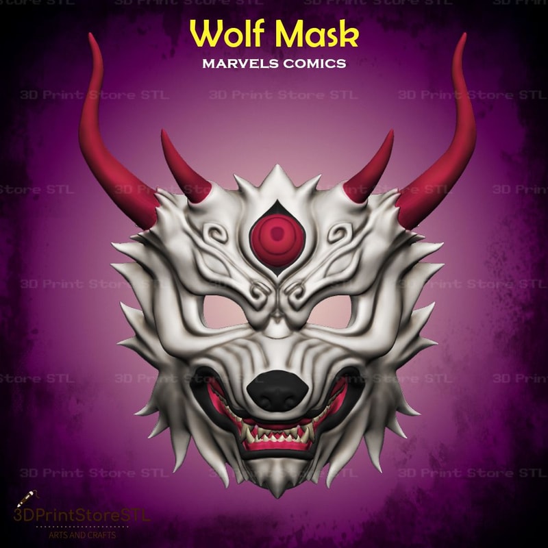 Mask Wolf Cosplay STL File 3D Print Model 0