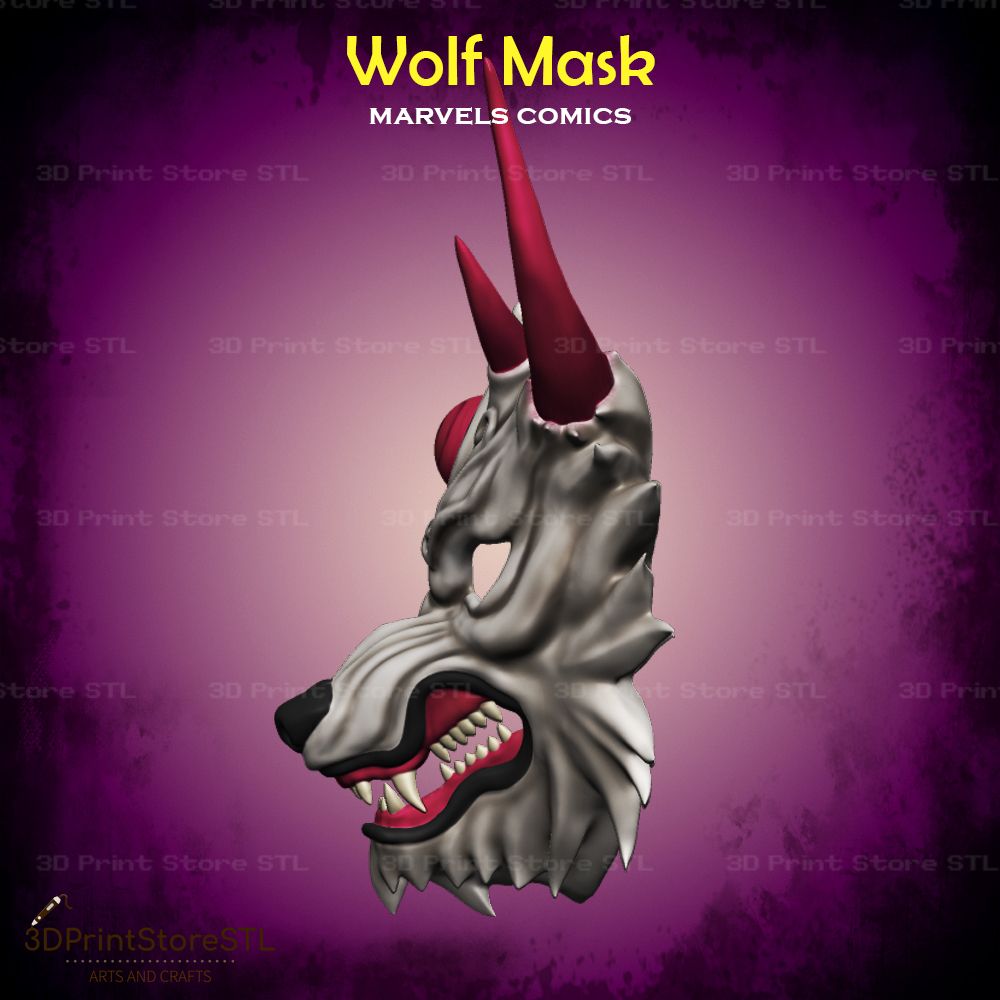 Mask Wolf Cosplay STL File 3D Print Model 2