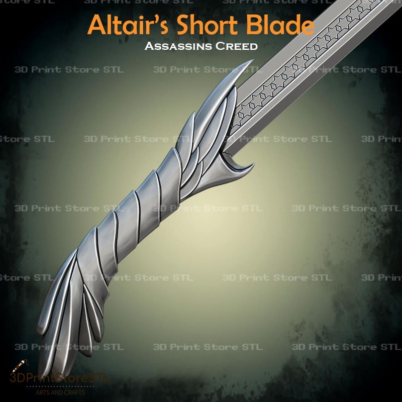 Altair Short Blade Cosplay Assassins Creed STL File 3D Print Model 1