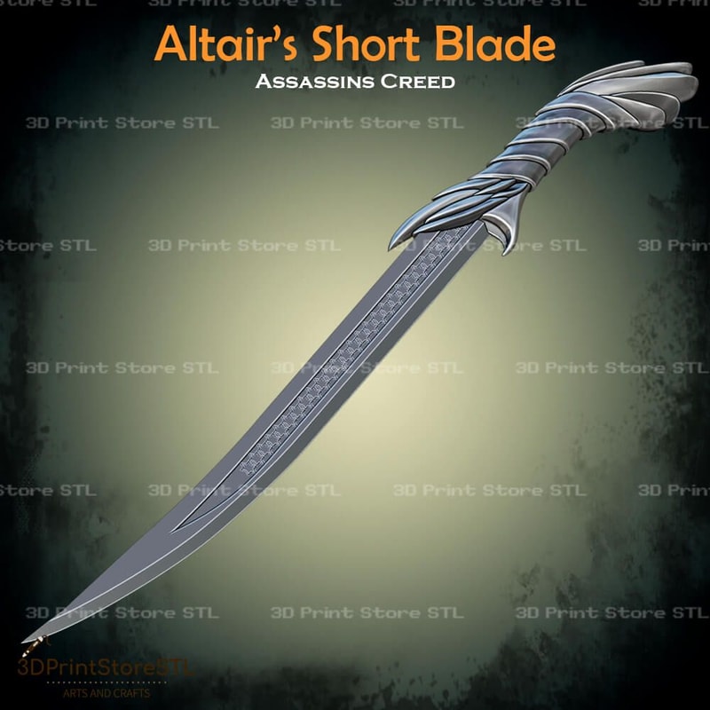 Altair Short Blade Cosplay Assassins Creed STL File 3D Print Model 2