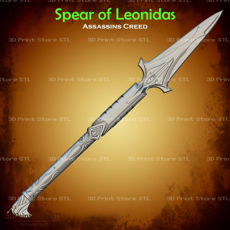 Spear Of Leonidas Cosplay Assassins Creed Odyssey STL File 3D Print Model 1