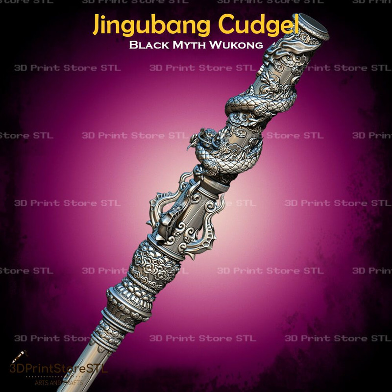 Jingubang Cudgel Cosplay Black Myth Wukong STL File 3D Print Model 3